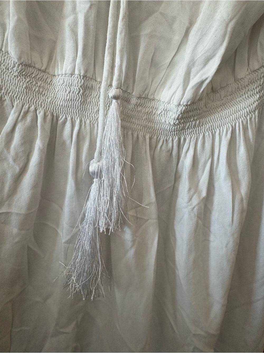 Melissa Odabash White Long Sleeve Embroidered Boho Dress cover up M - Picture 4 of 9